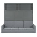 Queen Murphy Bed with Sofa 2 in 1 Design, Storage Solutions & Dual Piston Mechanism