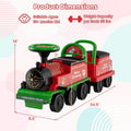 6V 2 Seater Ride On Train with Detachable Carriage, Under Seat Storage, Whistle & Flashing LED Lights, Trackless Electric Ride On Toy for Kids