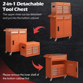 2 in 1 Rolling Tool Chest, 5-Drawer Tool Storage Cabinet with Wheels, Adjustable Shelf, Tool Box Organizer for Garage Warehouse Workshop
