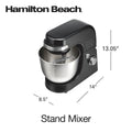 Hamilton Beach 4 Quart Stand Mixer for Kitchen, 7 Speeds, Tilt Head, Dough Hook, Whisk & Flat Beater, White