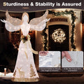 Tangkula 5 FT Lighted Christmas Angel, Outdoor Pre lit 3D Glittered Angel with 100 Warm White Lights