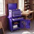 2 in 1 Rolling Tool Chest, 5-Drawer Tool Storage Cabinet with Wheels, Adjustable Shelf, Tool Box Organizer for Garage Warehouse Workshop