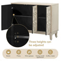 Mirrored Buffet Cabinet with Glass Doors and Silver Handles 3 Door Sideboard for Living Room, Hallway, and Dining Room
