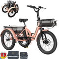 ABORON 3.0 Fat Tire Electric Trike for Senior Foldable E Bike, 500W Motorized Tricycle Adult 20" Folding 3 Wheel Electric Commute Bike Trike W/48V