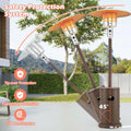 50,000 BTU Propane Outdoor Heater, Round Patio Heater with Stainless Steel Burner, Tip Over, Flame Out Protection, Wheels, CSA Certificated