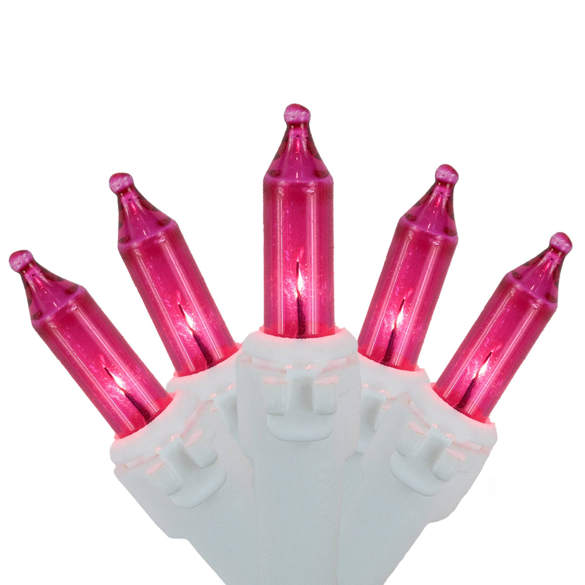 Northlight 50 Count Pink Mini Christmas Light Set, 10 ft White Wire