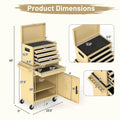 2 in 1 Rolling Tool Chest, 5-Drawer Tool Storage Cabinet with Wheels, Adjustable Shelf, Tool Box Organizer for Garage Warehouse Workshop
